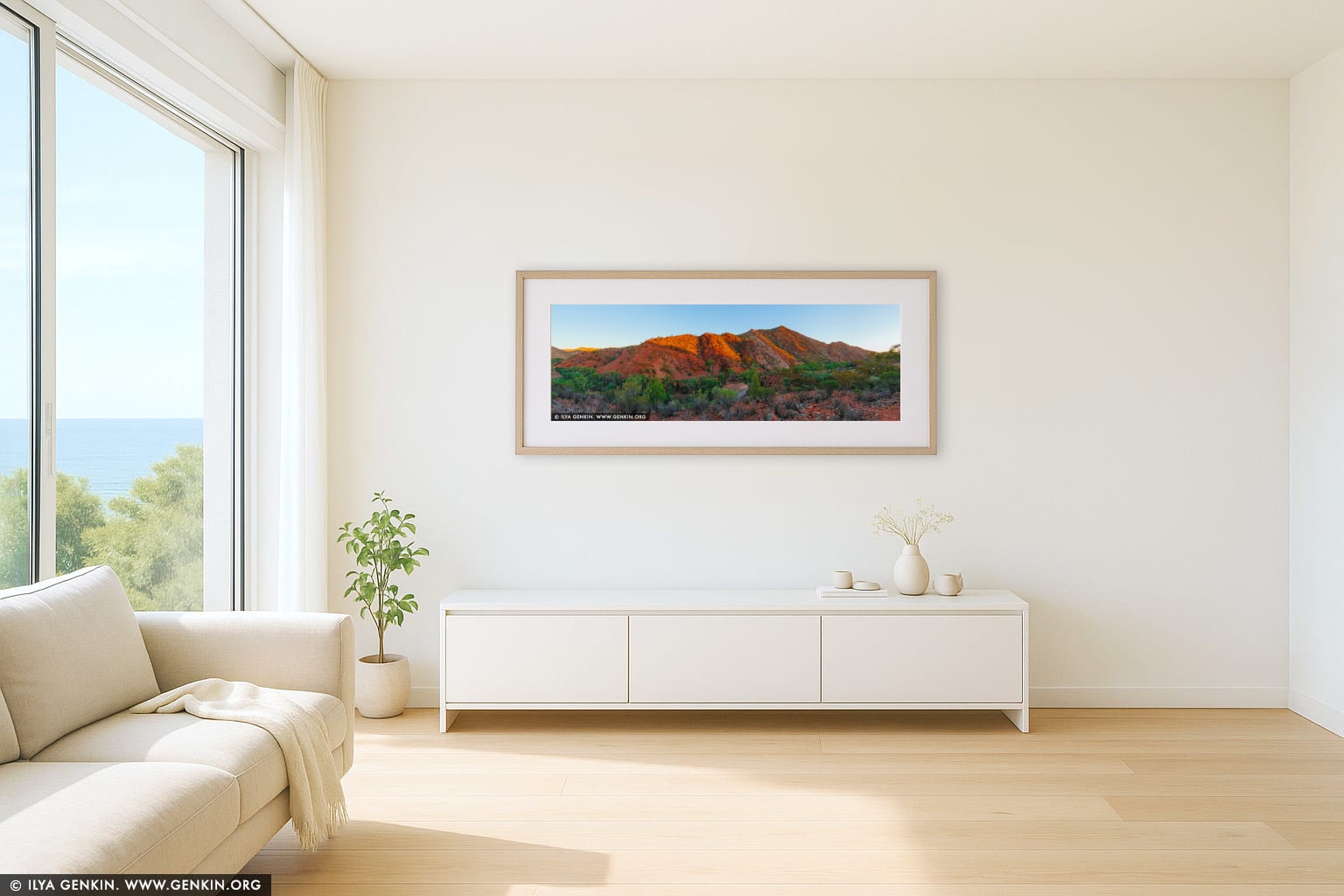 Walls of Brachina Gorge wall art in a modern living room interior