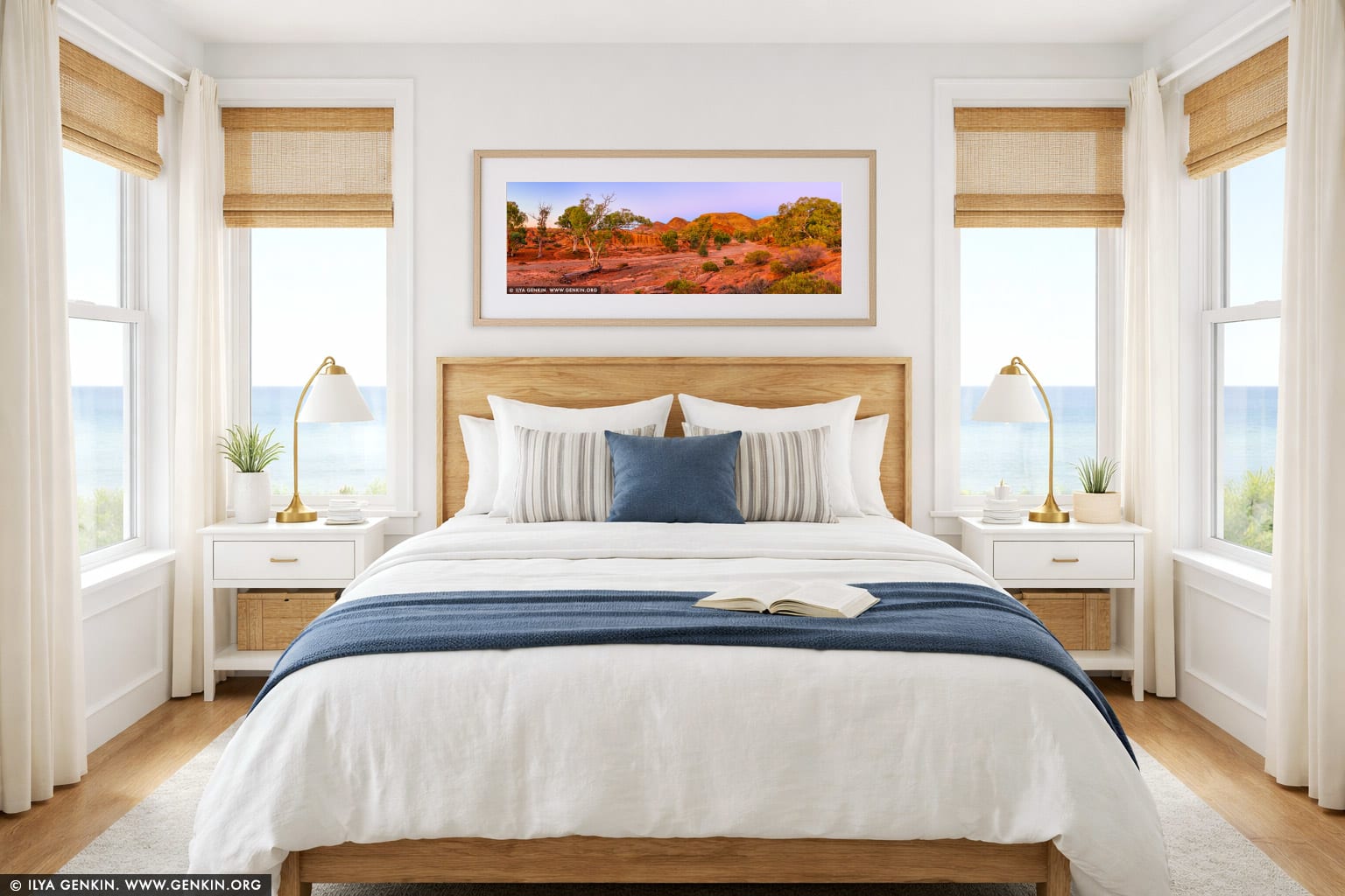 Wilkawillina Gorge at Dusk wall art in a bedroom interior