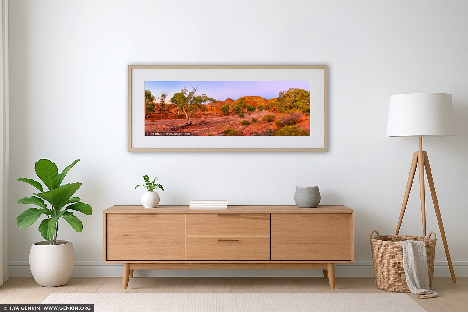 Wilkawillina Gorge at Dusk wall art in a luxury living room interior