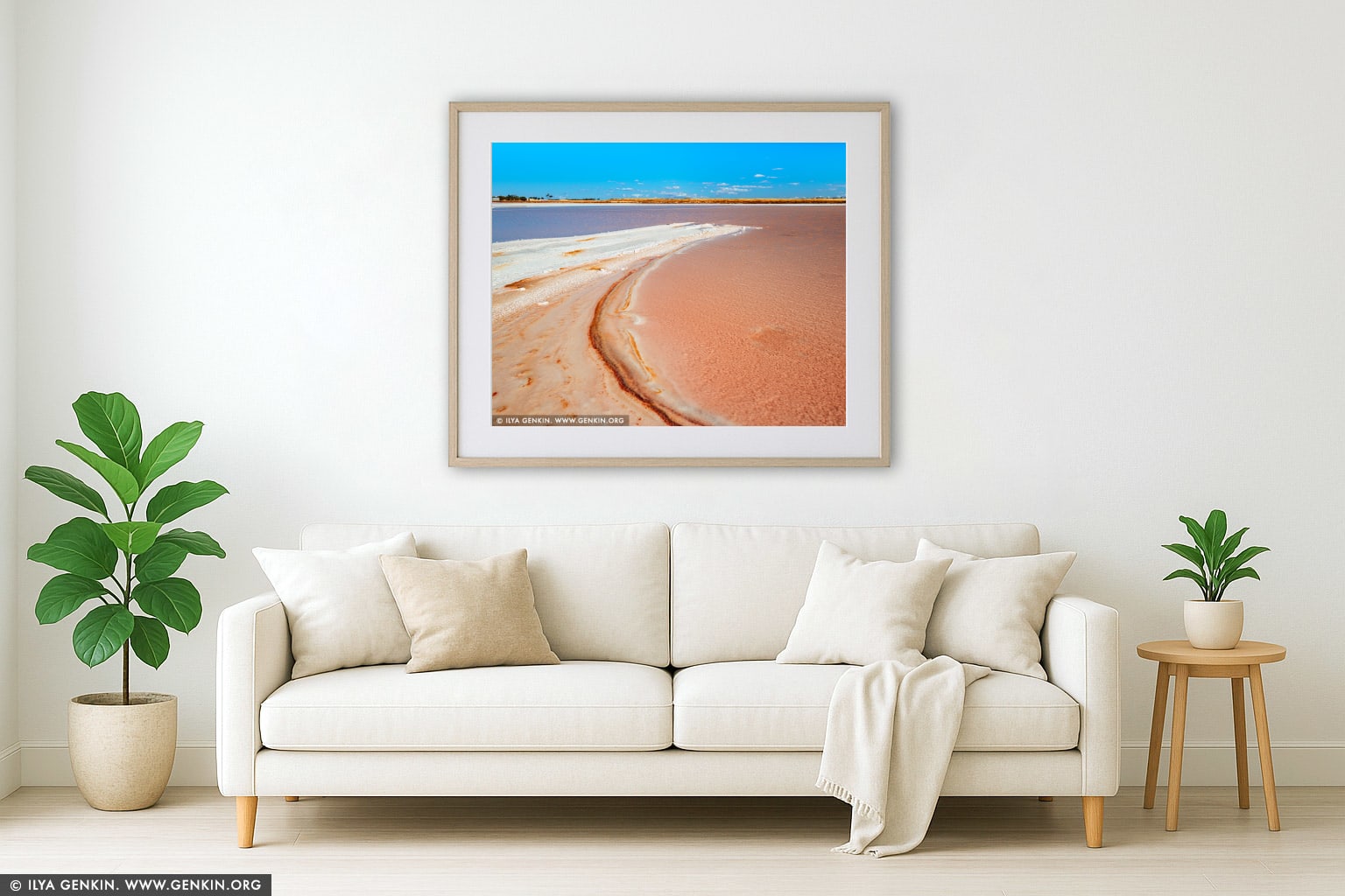 Lake Grace wall art in a modern living room interior