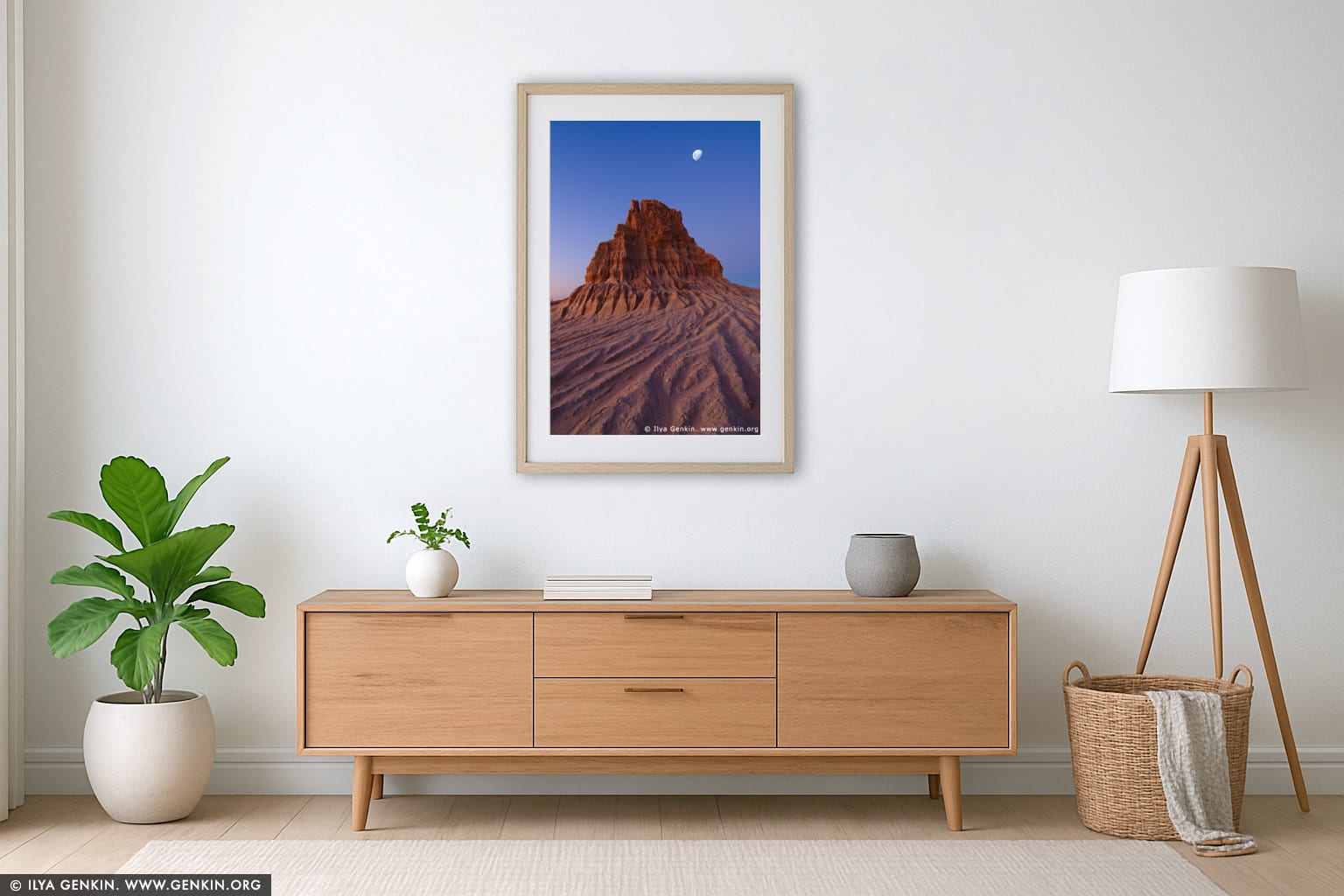 The Walls of China (Lunette) after Sunset wall art in a modern living room interior