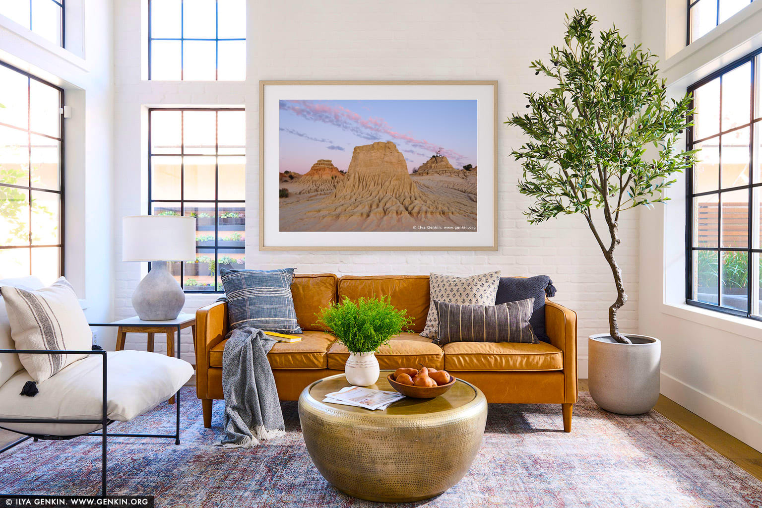The Walls of China at Dawn wall art in a contemporary living room interior