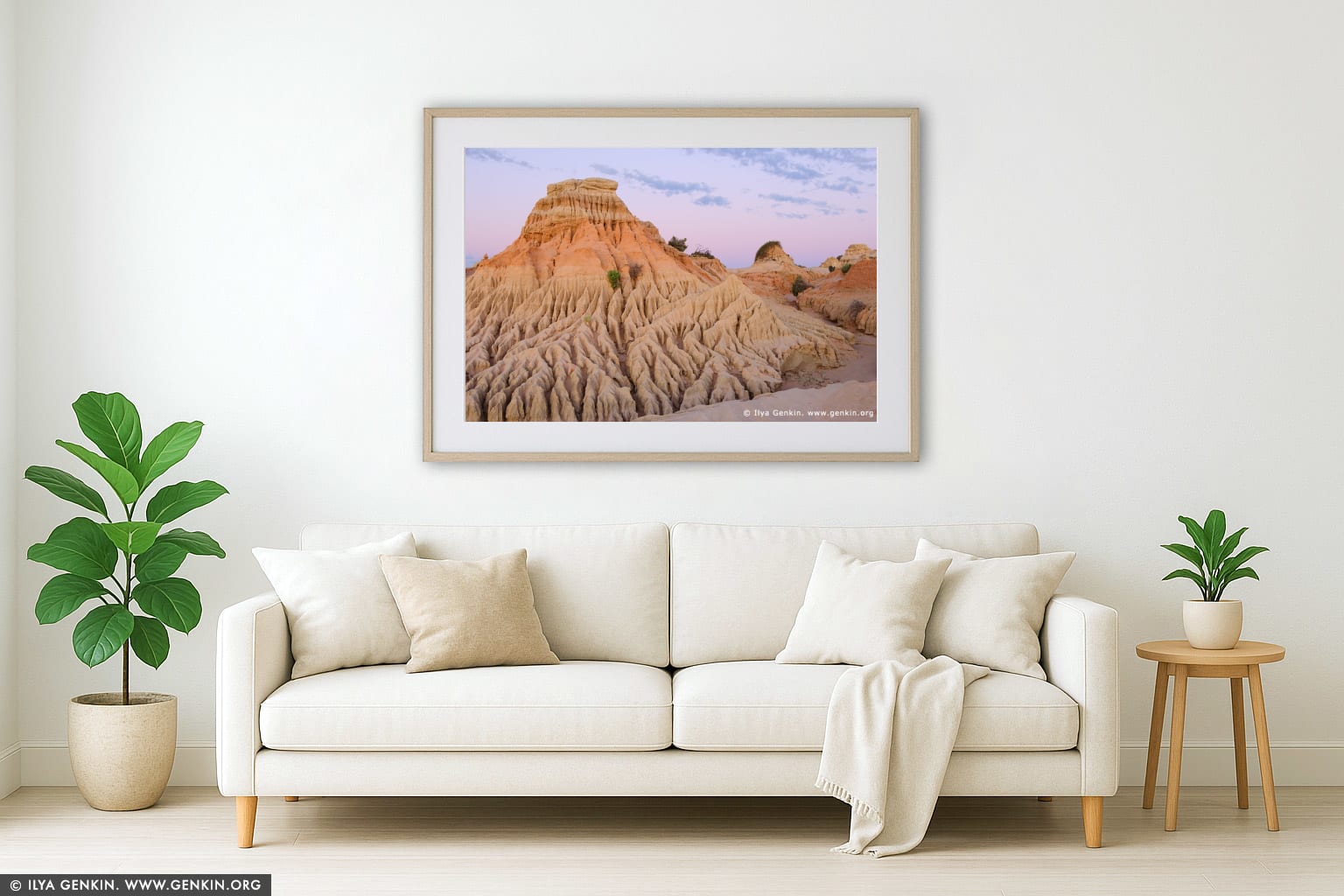 The Walls of China at Twilight wall art in a luxury living room interior