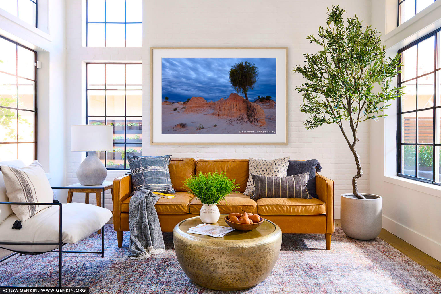 Cloudy Sky Over The Walls of China wall art in a luxury living room interior