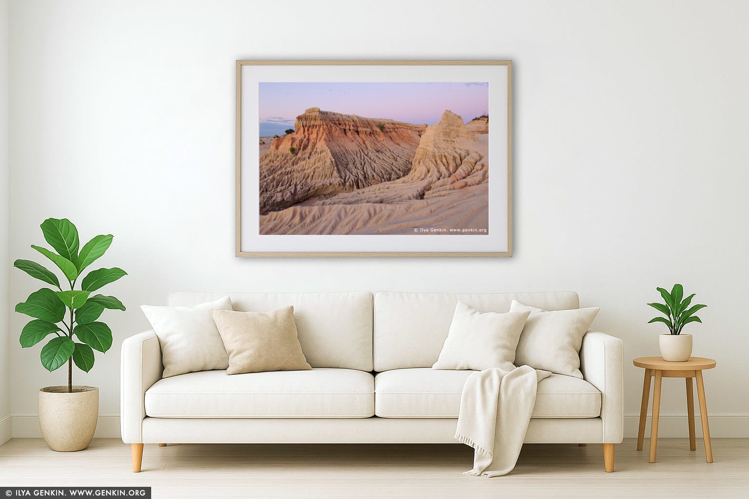 Dusk at The Walls of China wall art in a luxury living room interior