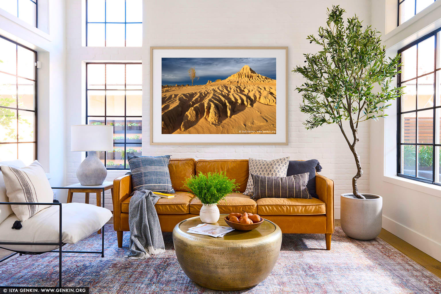 The Walls of China at Sunset wall art in a contemporary living room interior