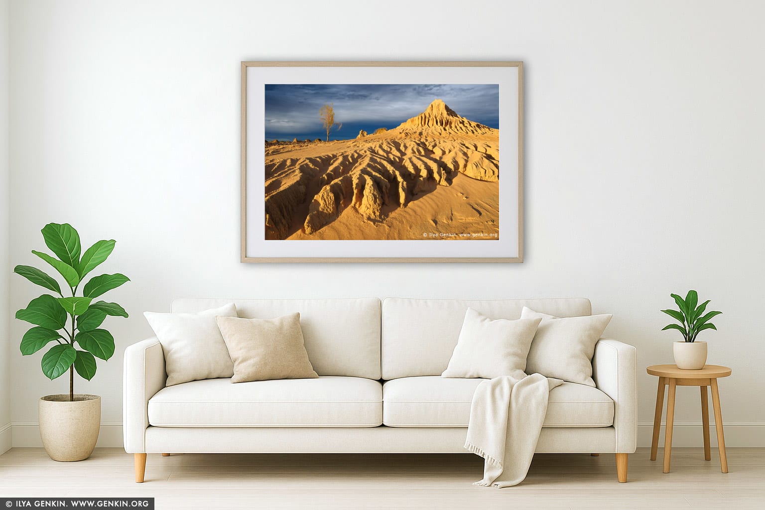 The Walls of China at Sunset wall art in a modern living room interior