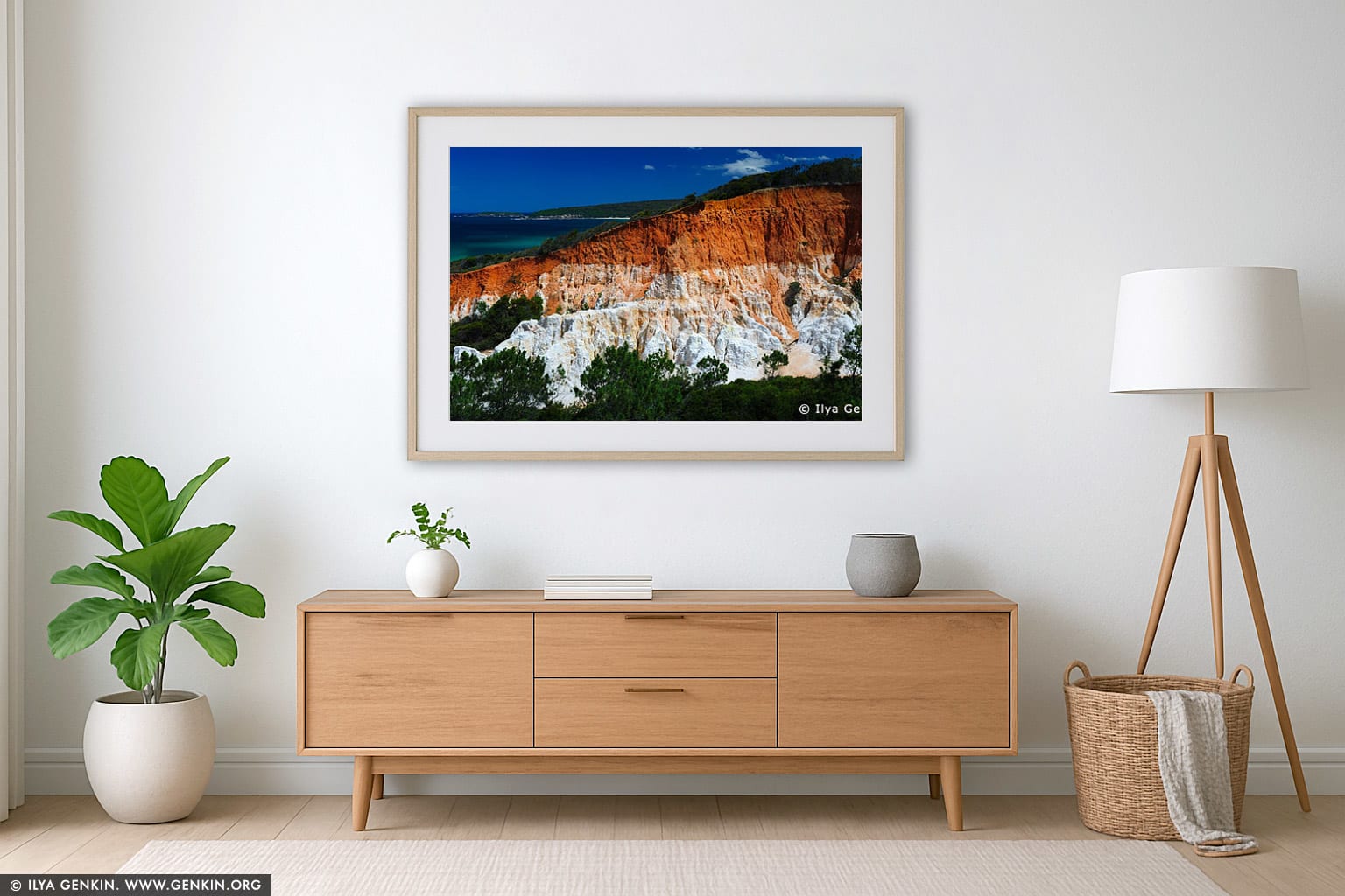 The Pinnacles wall art in a contemporary living room interior