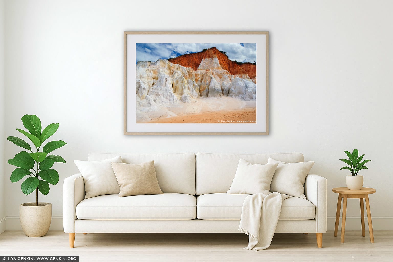The Pinnacles wall art in a contemporary living room interior