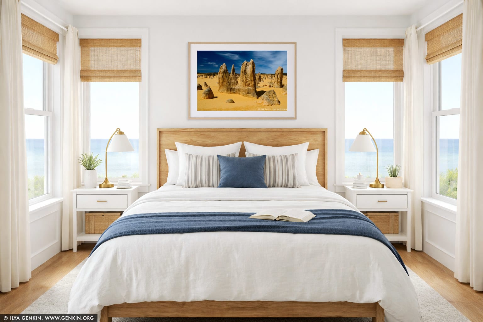 The Pinnacles at Nambung National Park wall art in a bedroom interior