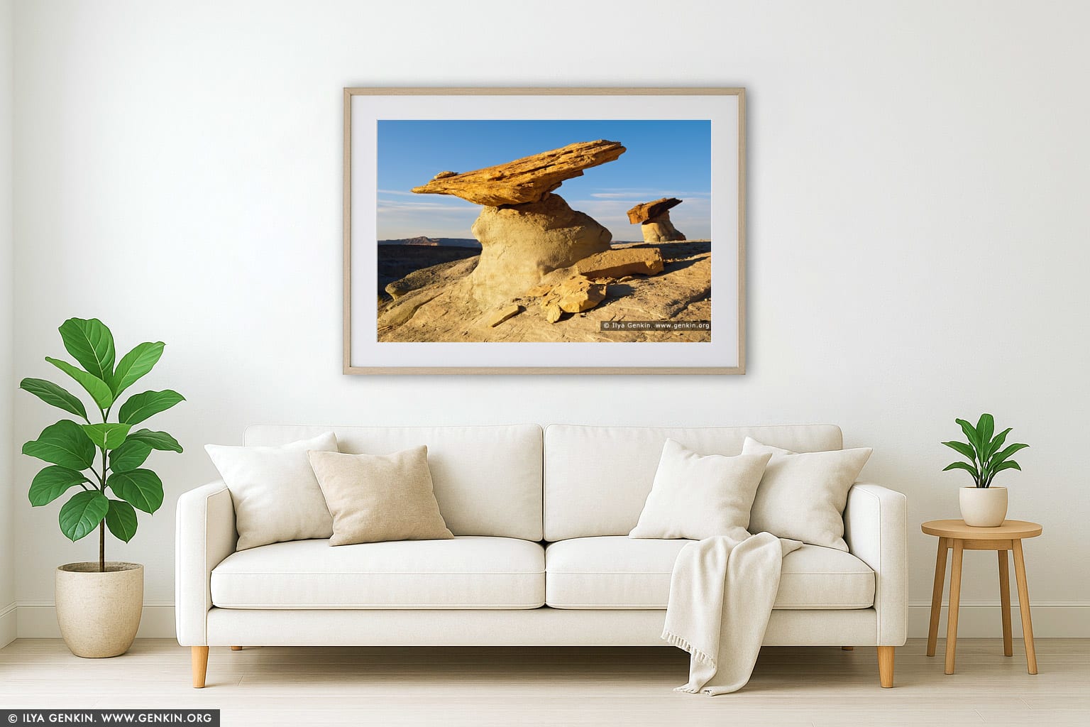 Sunset at Stud Horse Point wall art in a contemporary living room interior