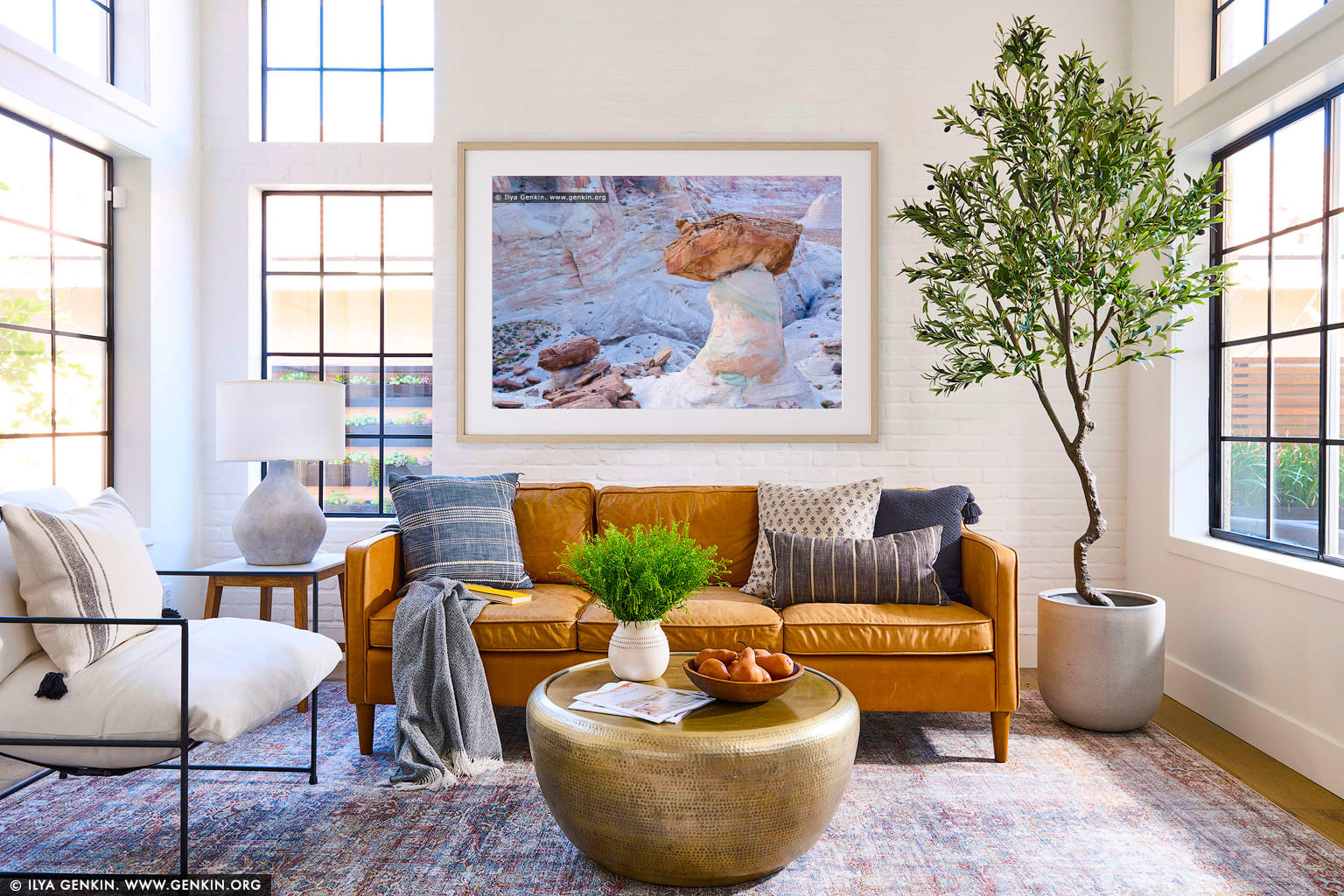 Stud Horse Point Hoodoos at Dusk wall art in a modern living room interior