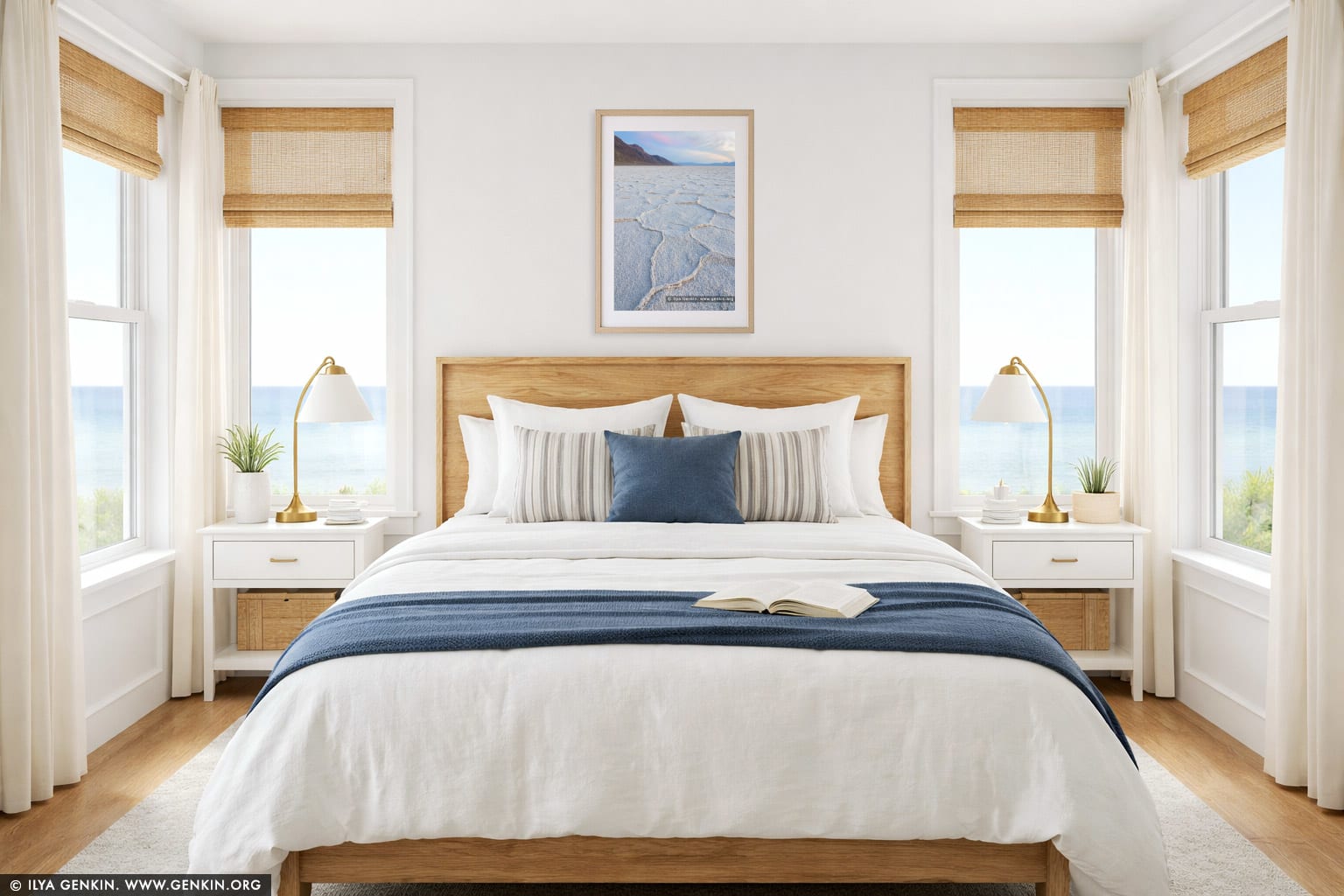 Badwater at Twilight wall art in a luxury living room interior