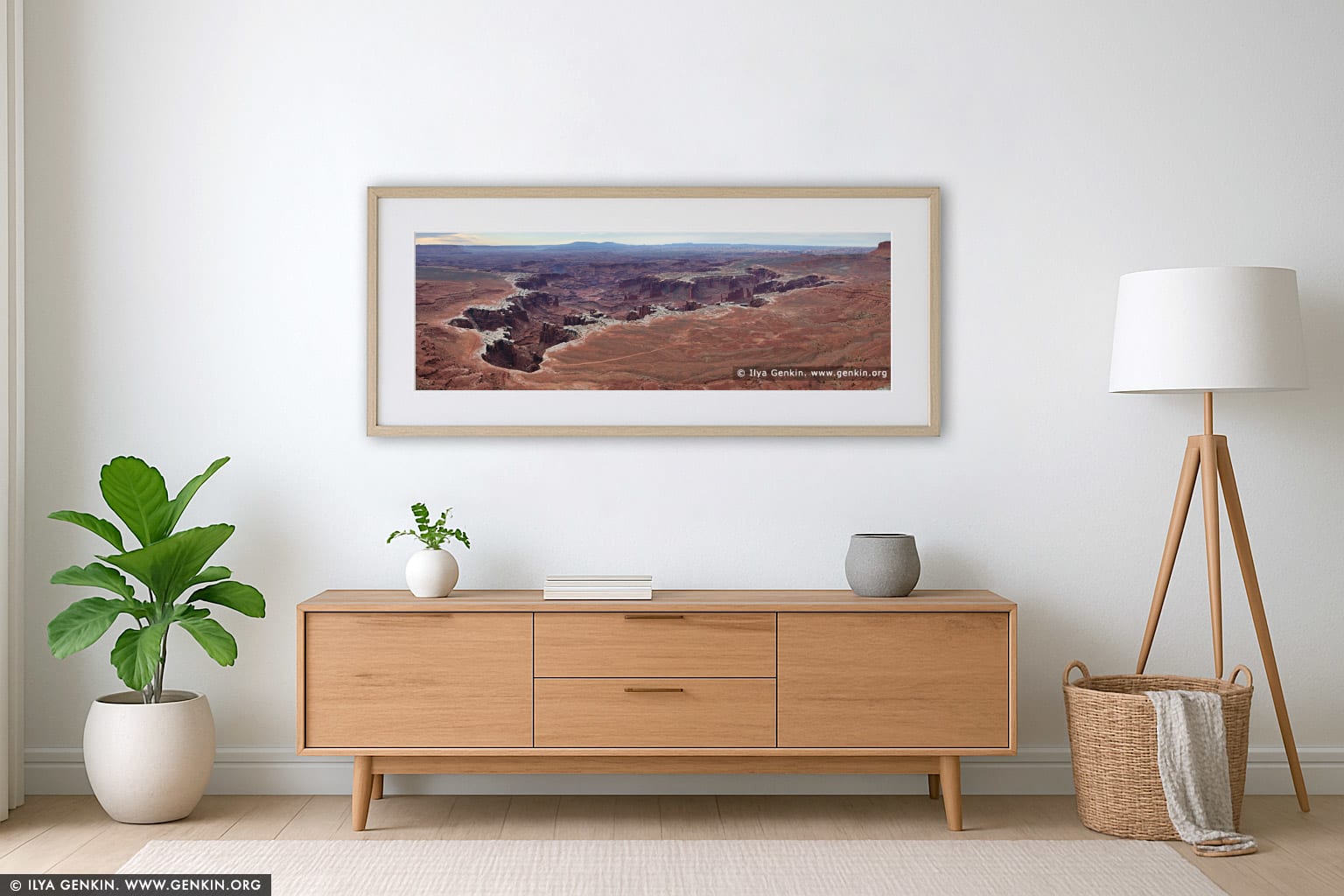 Monument Basin at Sunrise wall art in a modern living room interior