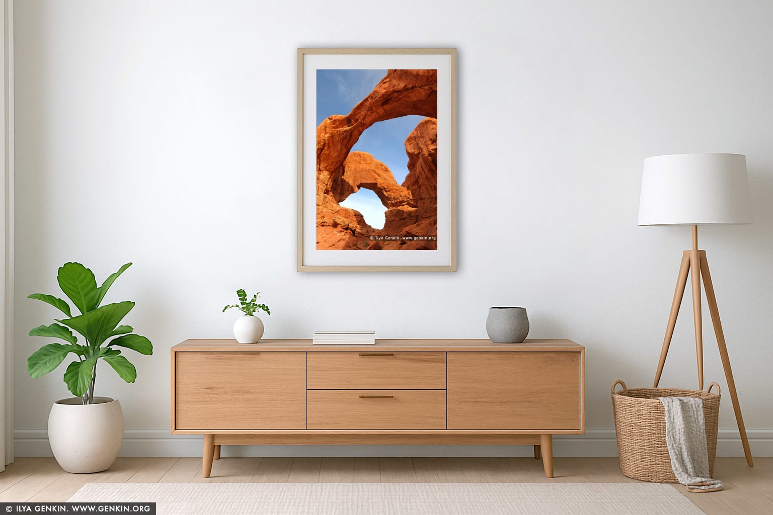 Double Arch wall art in a minimalist living room interior