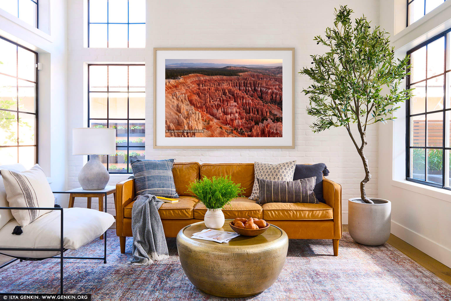 Bryce Amphitheater at Sunrise wall art in a contemporary living room interior