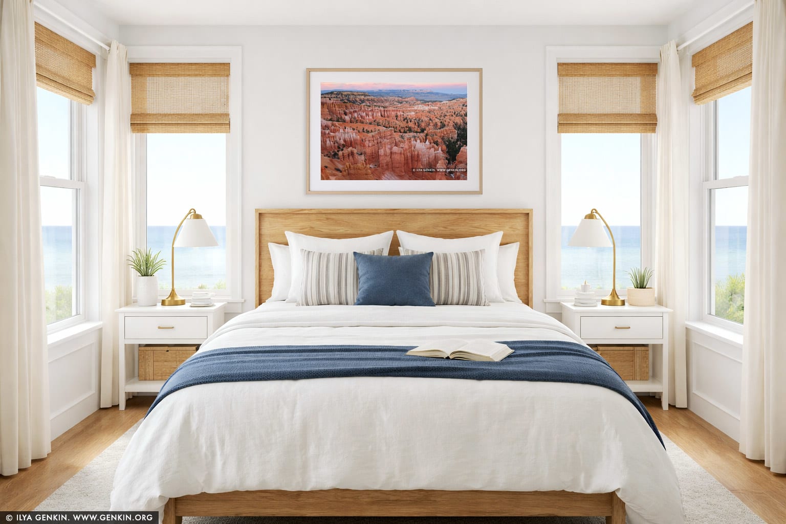 Bryce Canyone at Sunrise wall art in a bedroom interior