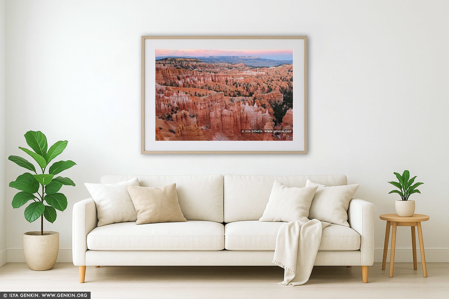 Bryce Canyone at Sunrise wall art in a luxury living room interior