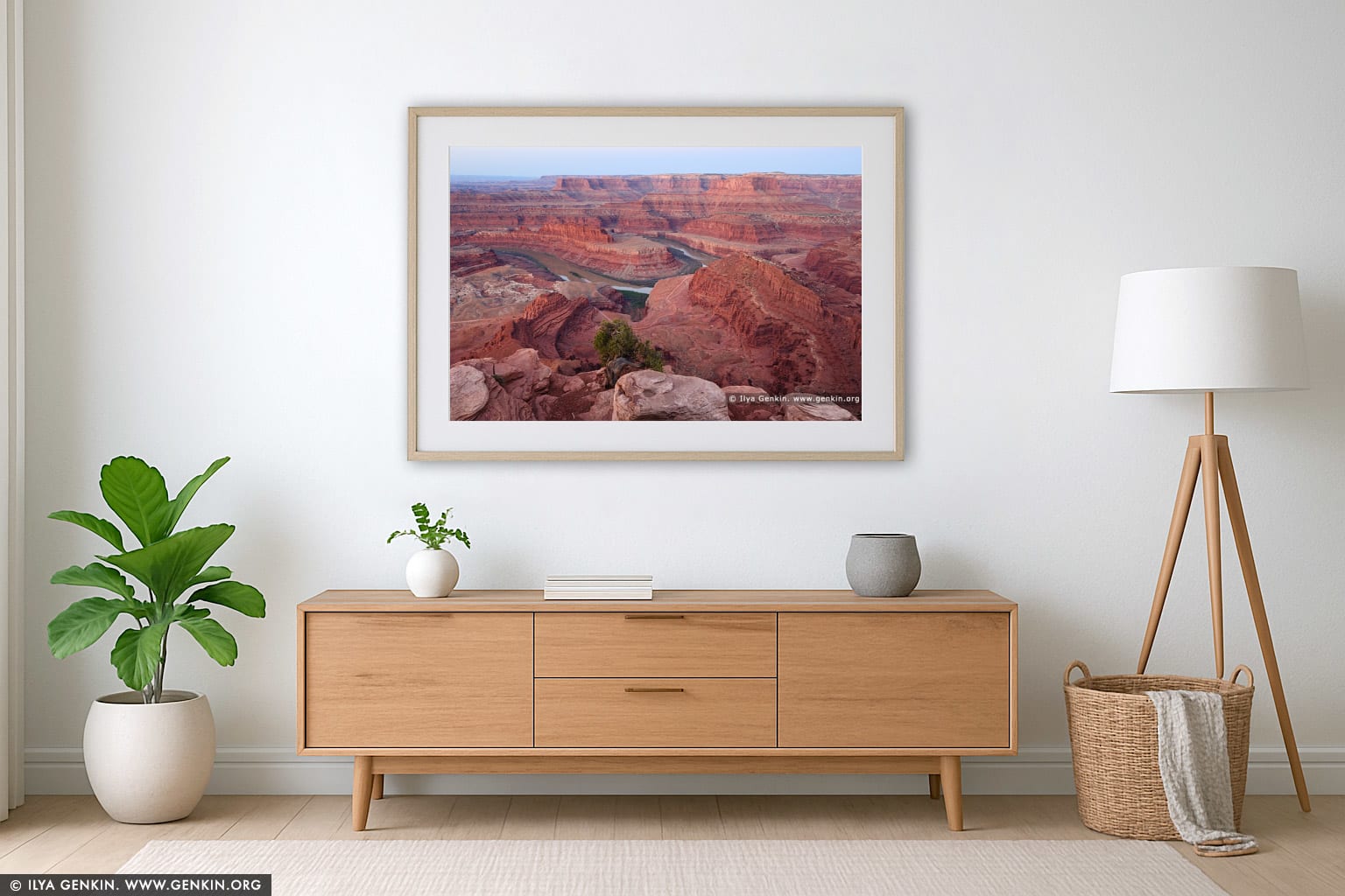 Dawn at Dead Horse Point wall art in a contemporary living room interior