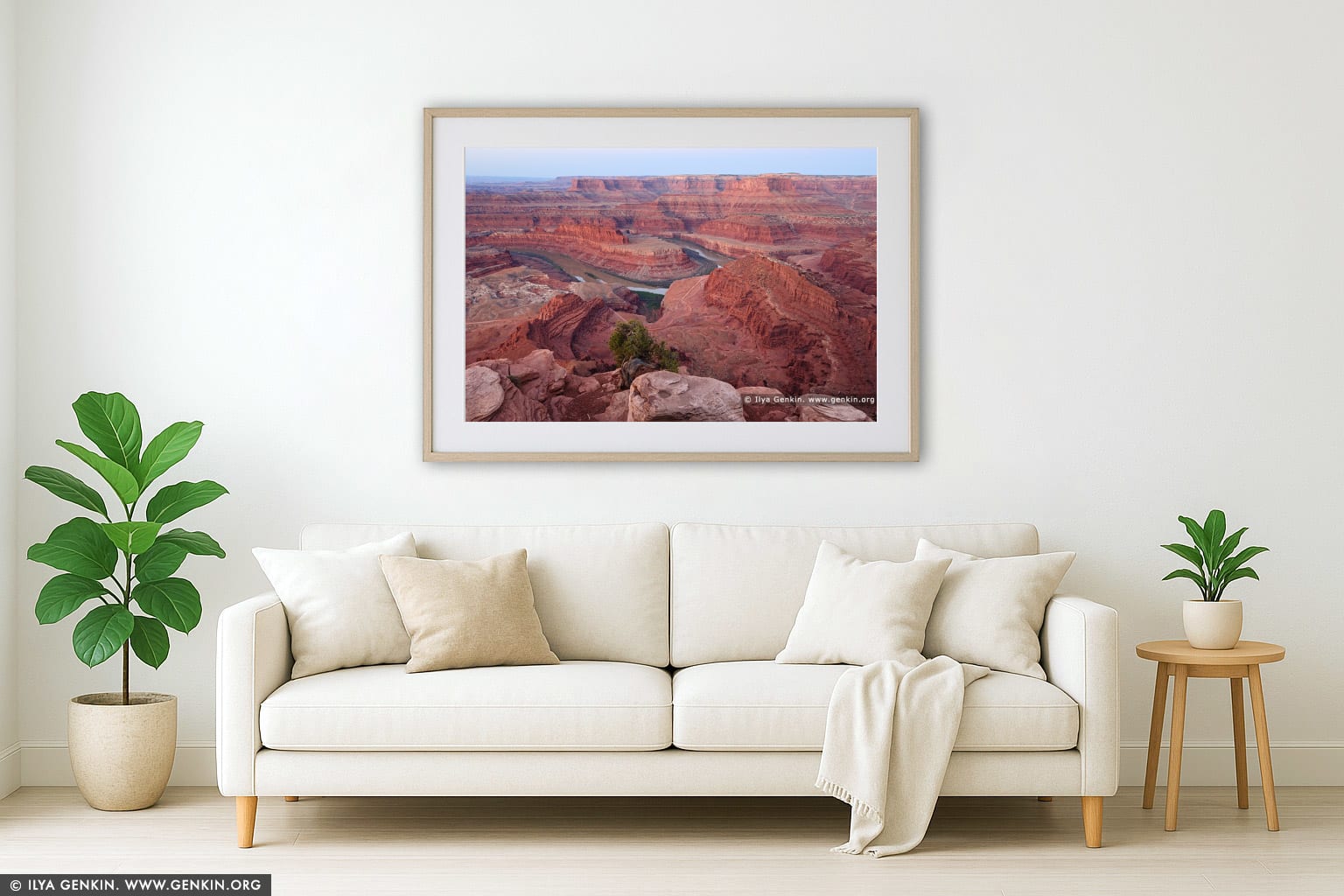 Dawn at Dead Horse Point wall art in a luxury living room interior