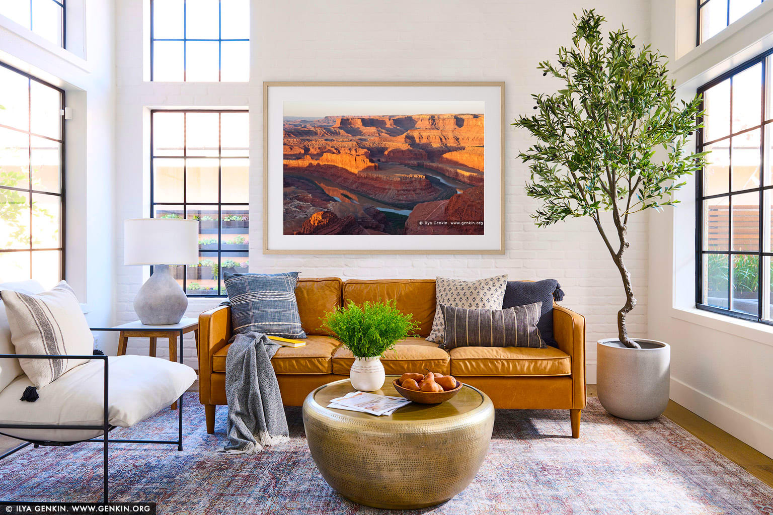 Dead Horse Point at Sunrise wall art in a contemporary living room interior