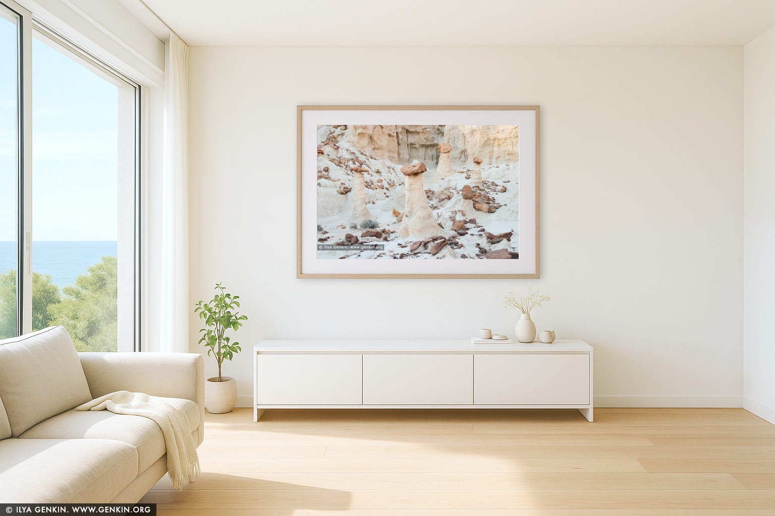 Hoodoos at Paria Rimrocks wall art in a modern living room interior