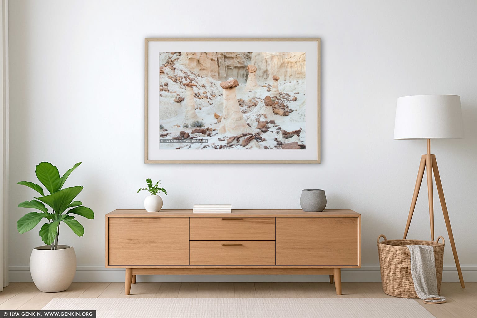 Hoodoos at Paria Rimrocks wall art in a contemporary living room interior