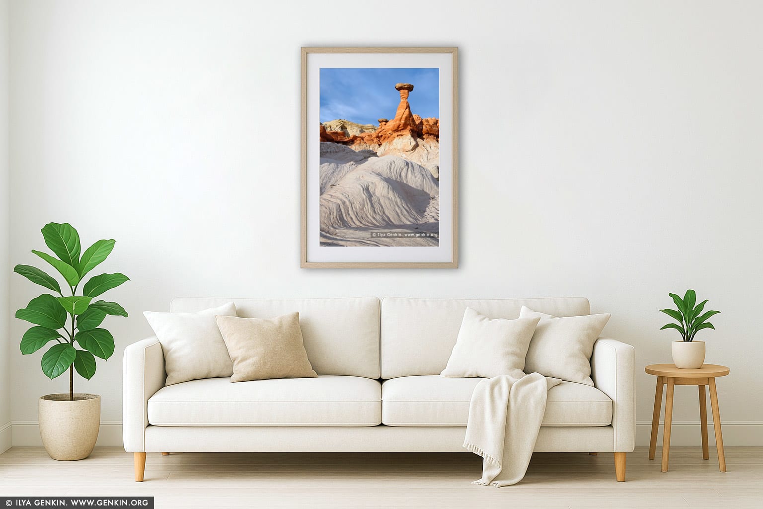 Toadstool Hoodoos wall art in a modern living room interior