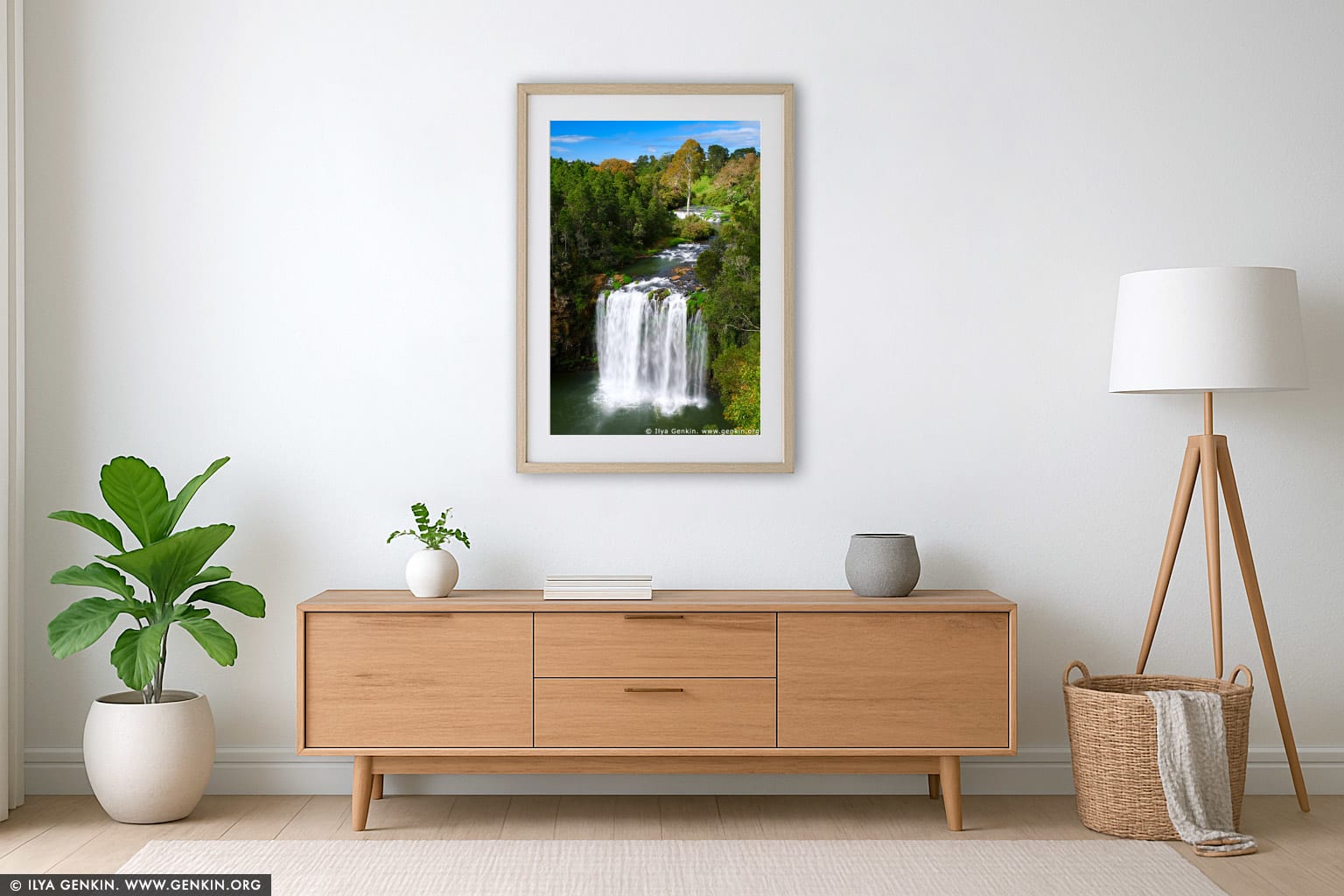 Dangar Falls wall art in a minimalist living room interior