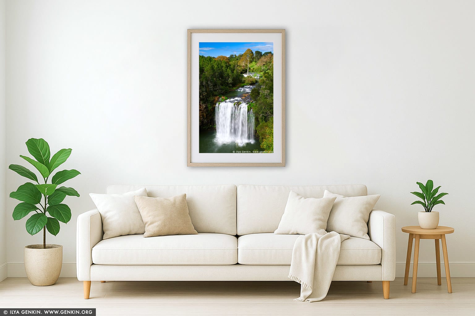 Dangar Falls wall art in a modern living room interior