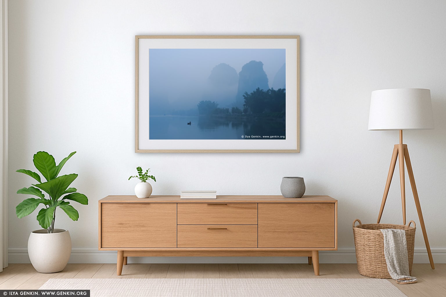 Li River View near Yangshuo wall art in a modern living room interior