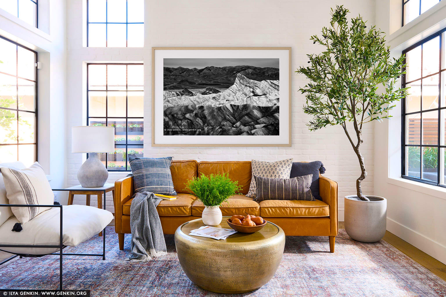 Zabriskie Point wall art in a minimalist living room interior