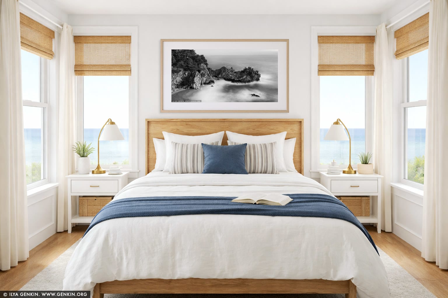 McWay Falls wall art in a bedroom interior