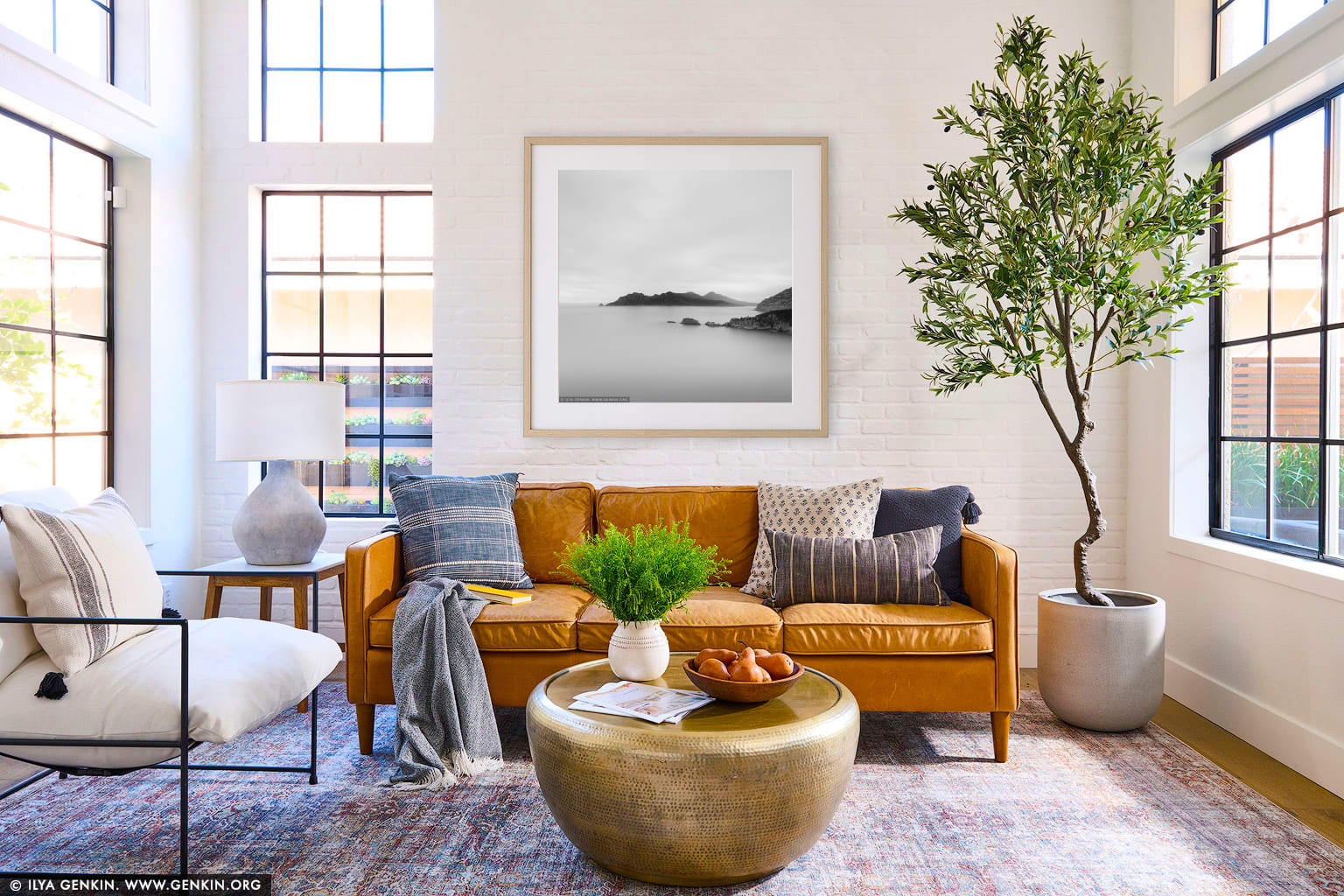Looking South from Cape Tourville wall art in a modern living room interior