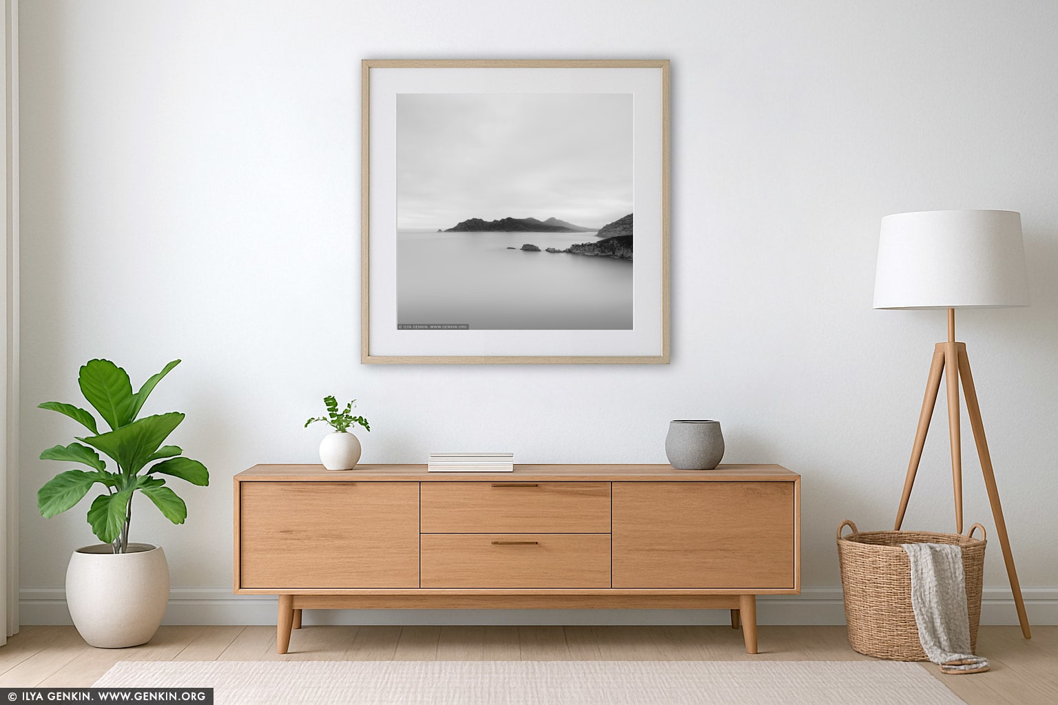 Looking South from Cape Tourville wall art in a contemporary living room interior