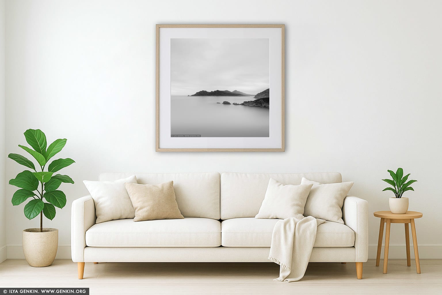Looking South from Cape Tourville wall art in a luxury living room interior