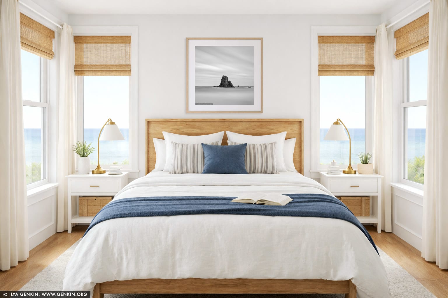 Glasshouse Rocks wall art in a bedroom interior