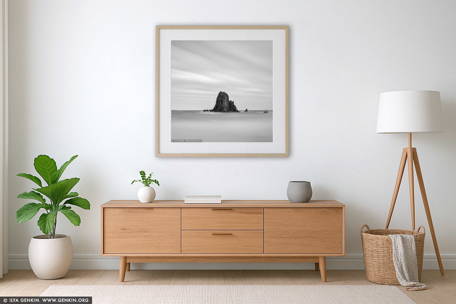 Glasshouse Rocks wall art in a luxury living room interior