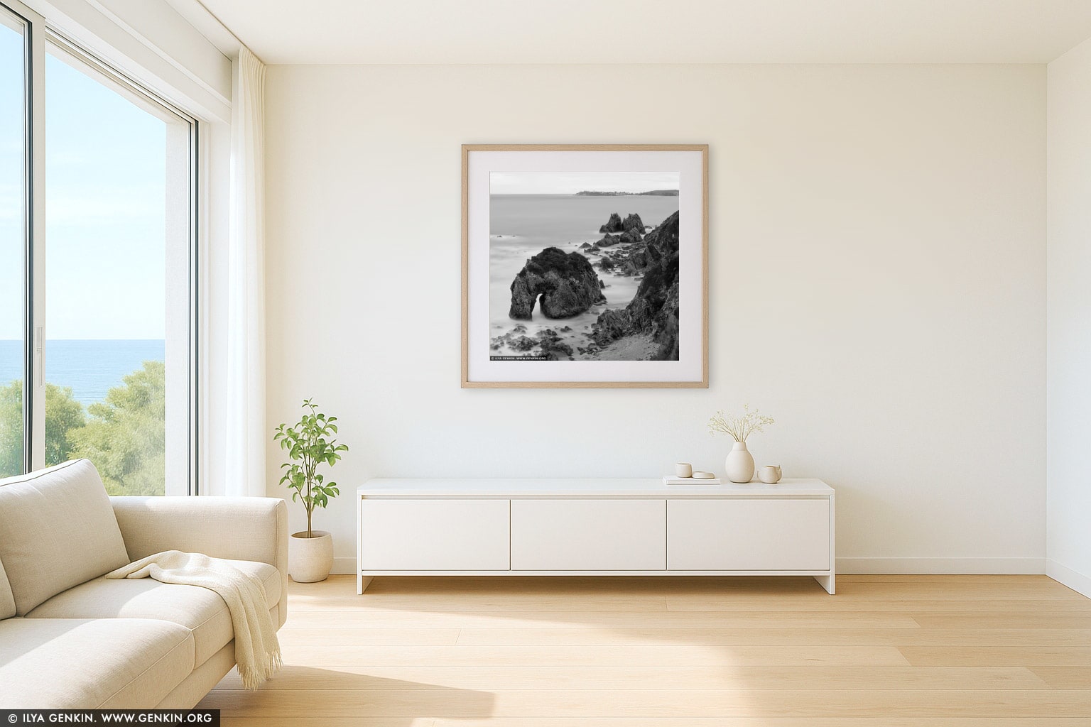 Silent Sentinel - Horse Head Rock wall art in a luxury living room interior