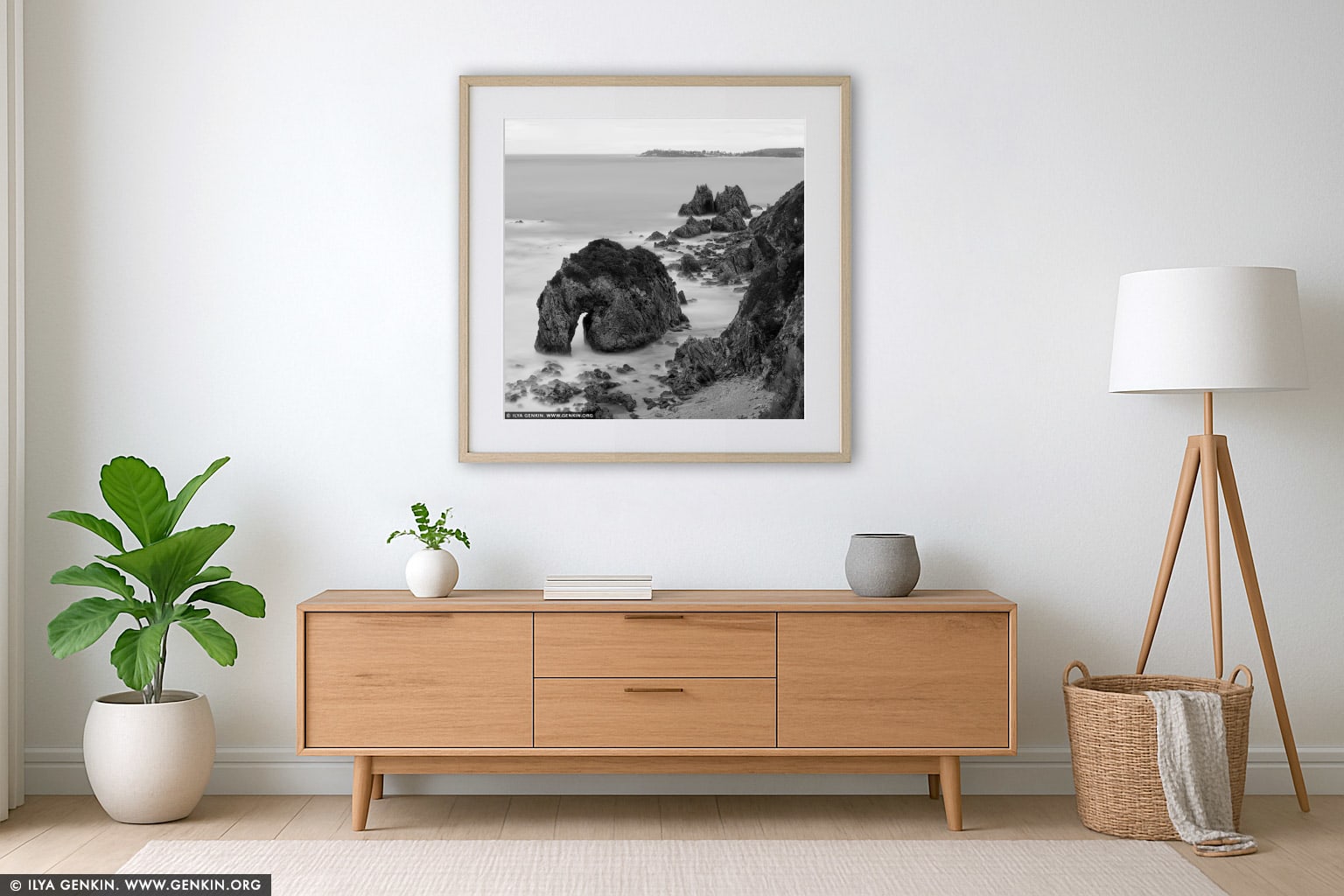 Silent Sentinel - Horse Head Rock wall art in a modern living room interior