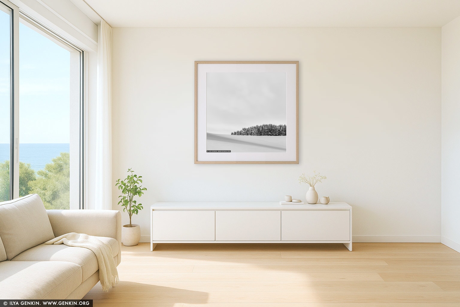 Forest Edge. Study 2 wall art in a modern living room interior