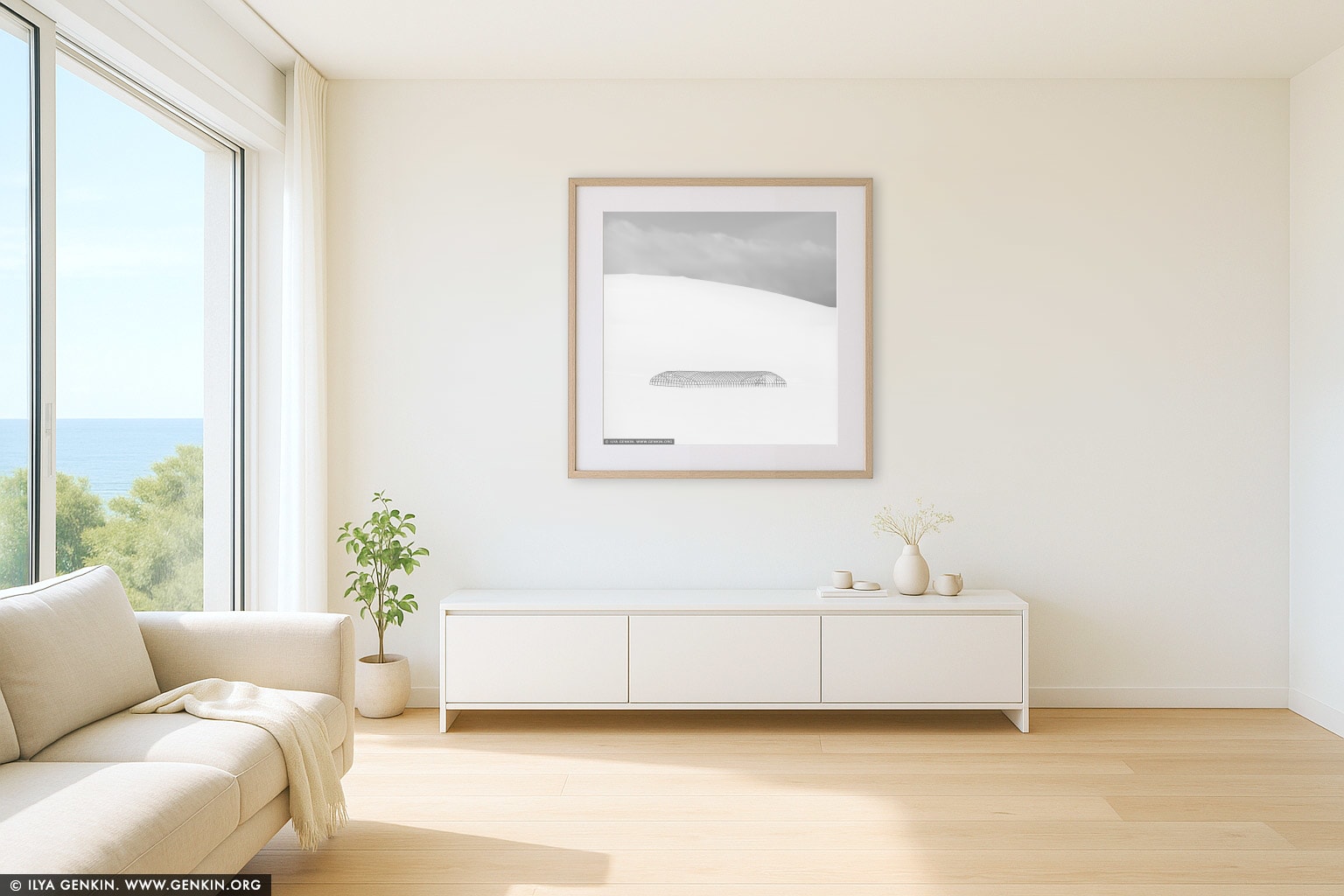 Greenhouse Structure, Study 1 wall art in a contemporary living room interior