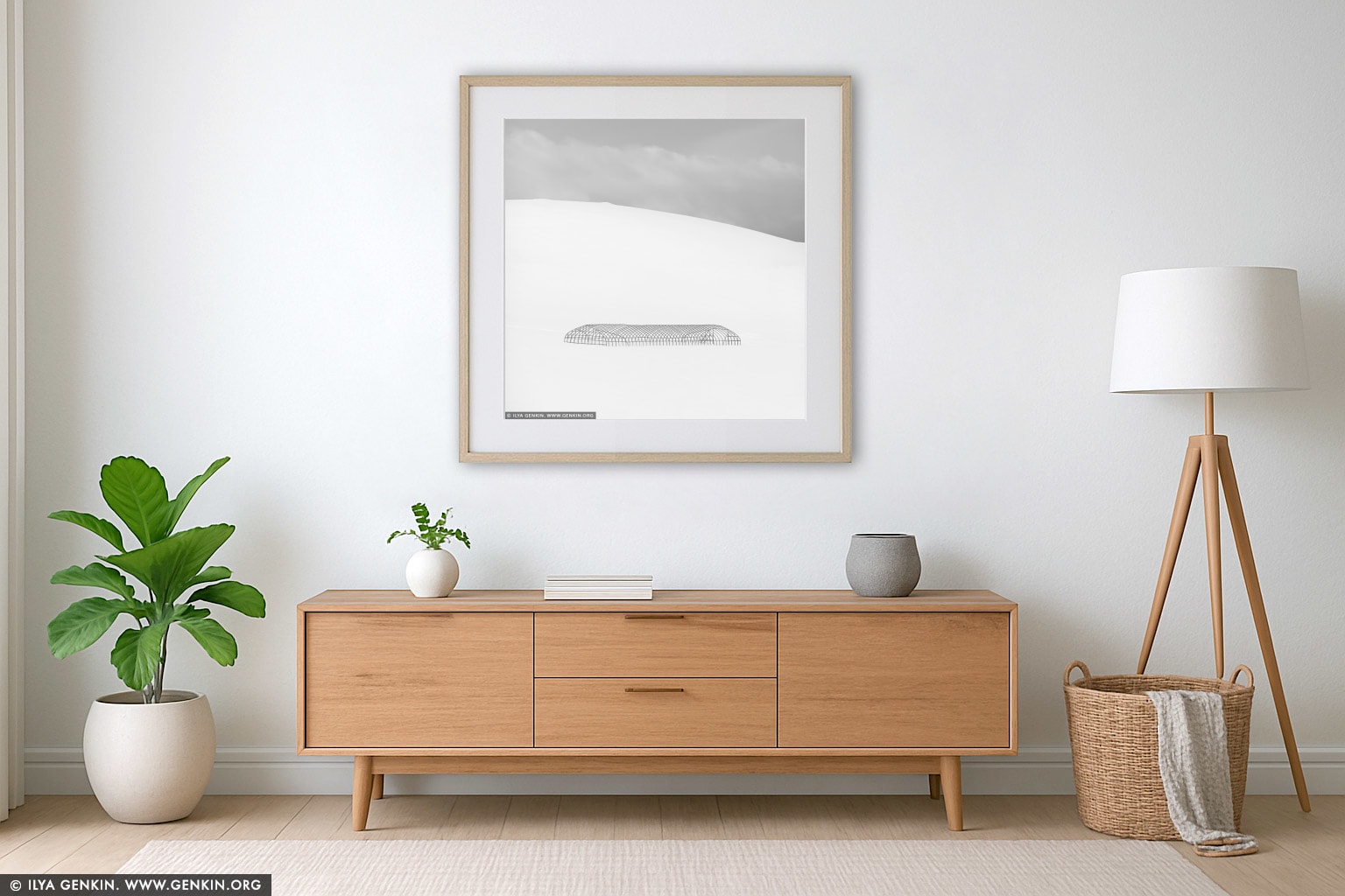 Greenhouse Structure, Study 1 wall art in a minimalist living room interior