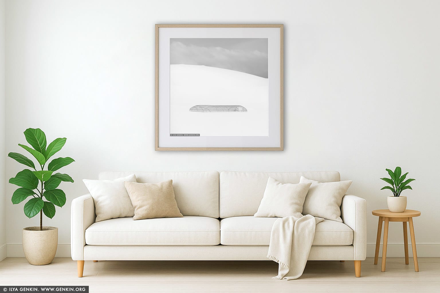 Greenhouse Structure, Study 1 wall art in a modern living room interior