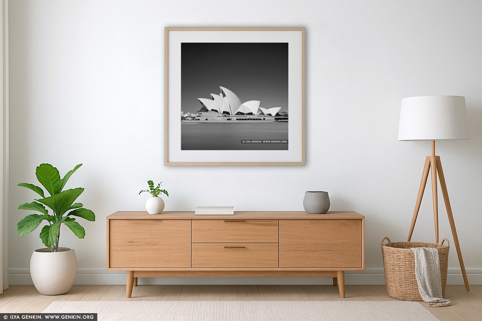 Sydney Opera House Sails wall art in a luxury living room interior