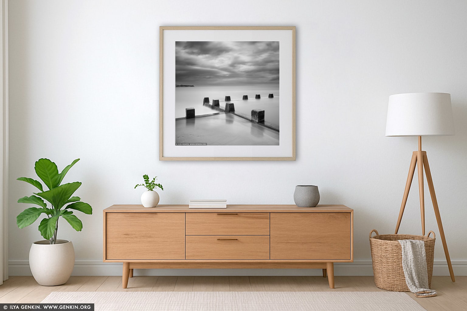 Coogee Beach wall art in a modern living room interior