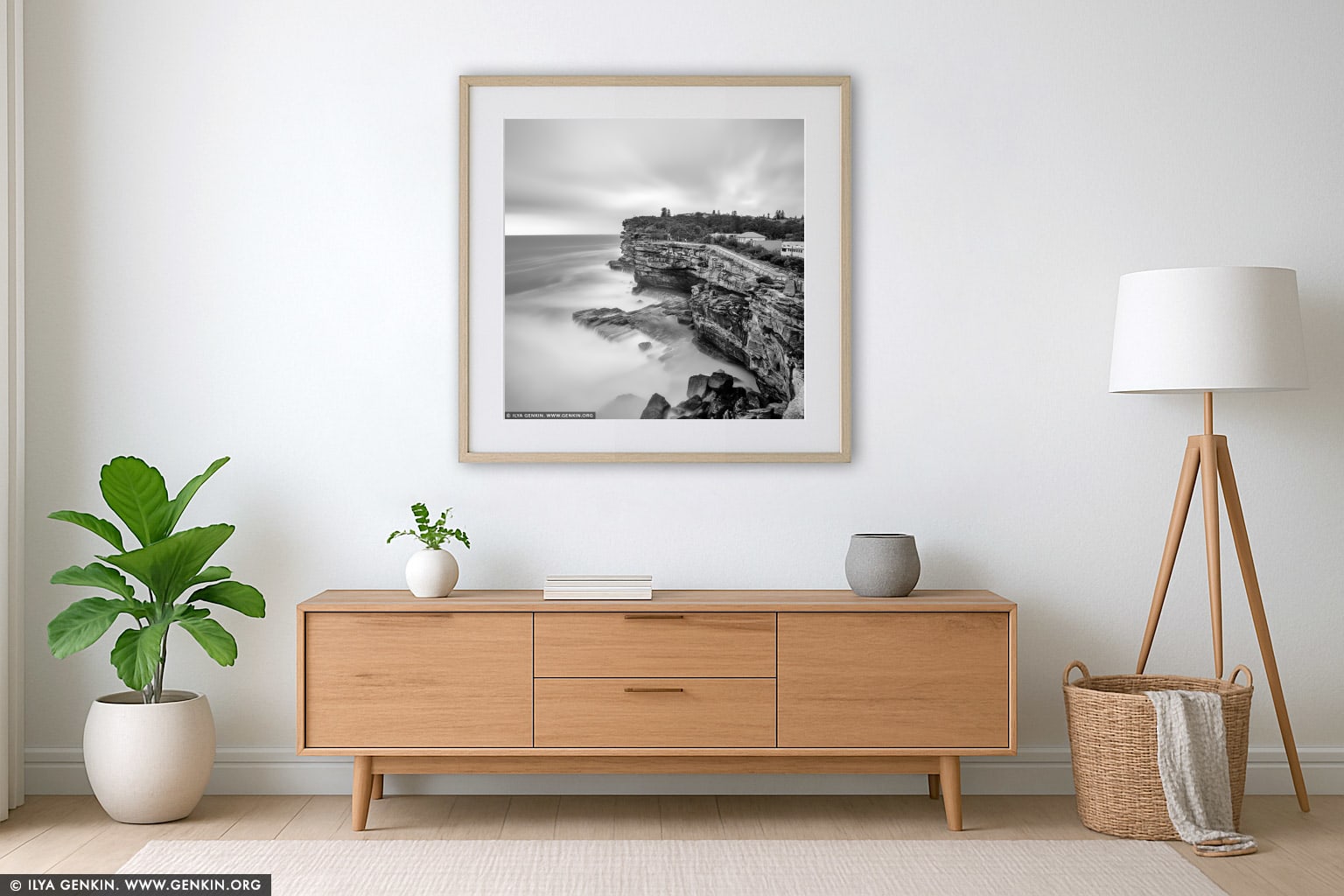 The Gap wall art in a modern living room interior