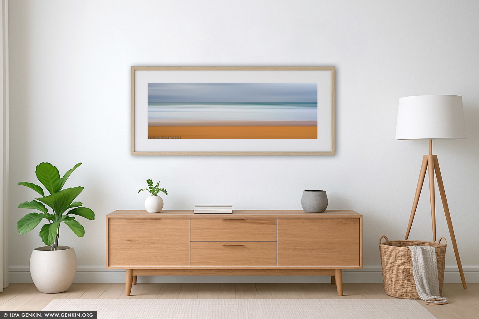 Flow and Motion #2, Narrabeen, Cloudy wall art in a luxury living room interior