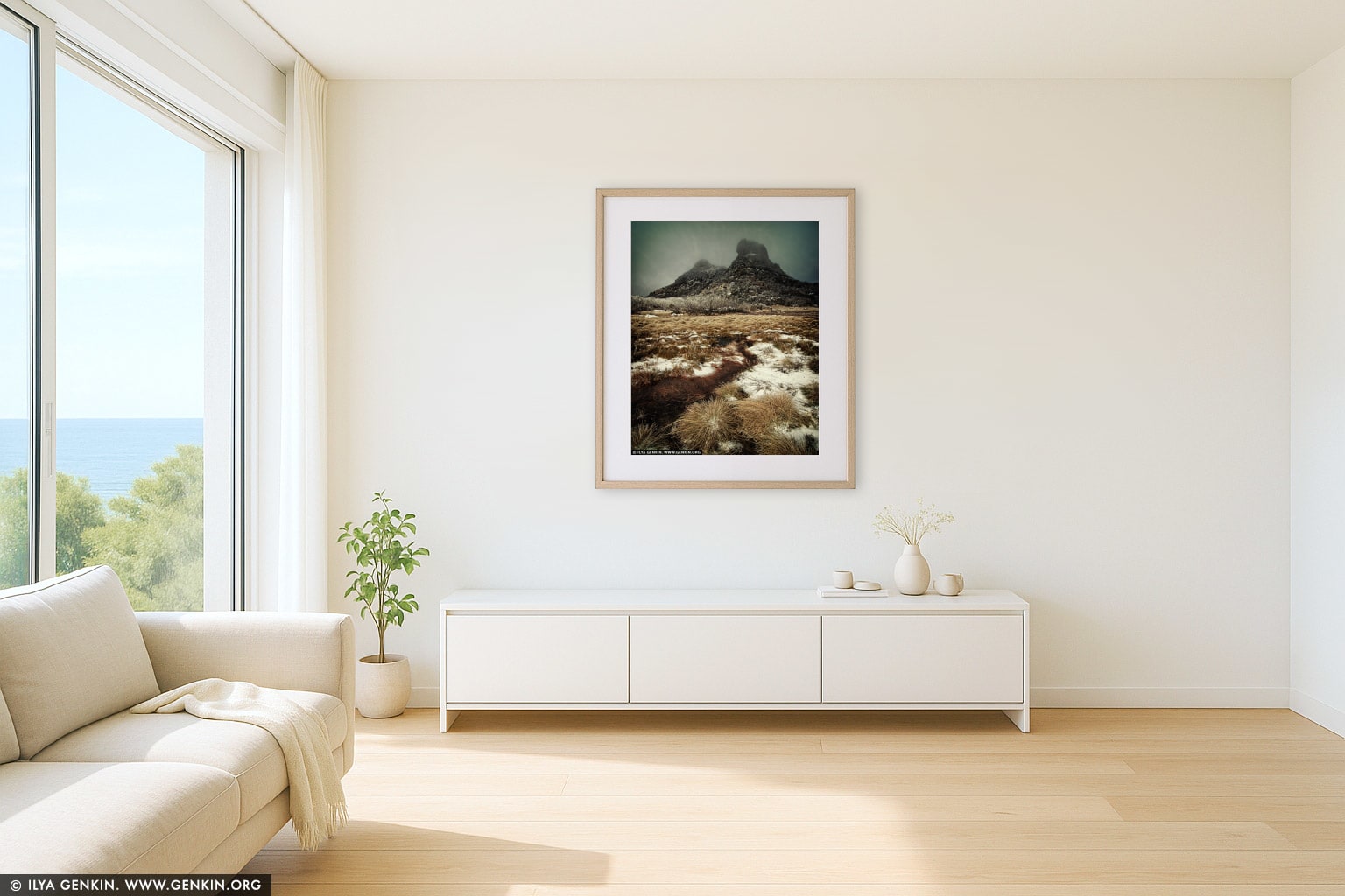 The Cathedral Rock, Study #1 wall art in a contemporary living room interior