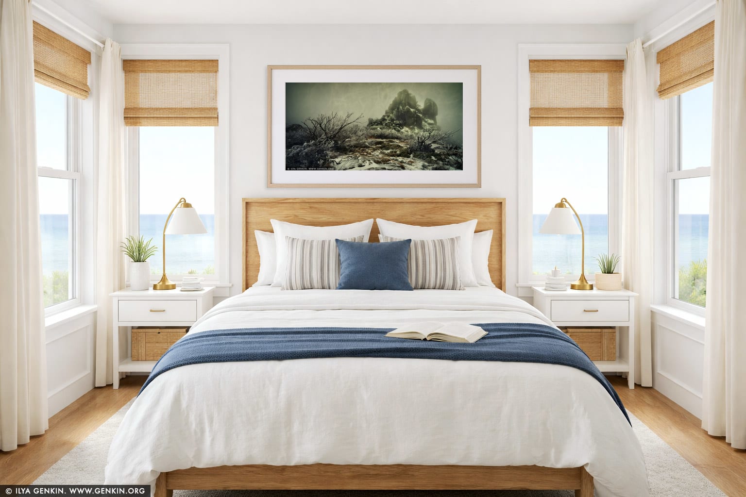 The Cathedral Rock, Study #2 wall art in a bedroom interior
